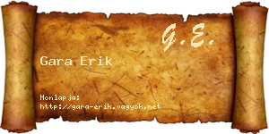 Gara Erik névjegykártya